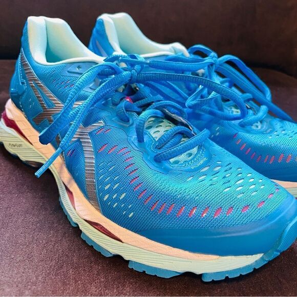 ASICS GEL KAYANO 23 Womens Blue Pink Silver 7.5 US 39 EUR Excellent condition - Picture 1 of 8